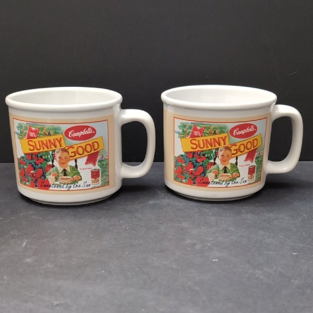 Campbells Sunny Good Soup Mug Set of 2 2005 .
